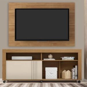 Rack Joy com Painel Extensível Múltiplus para Tv até 55 Polegadas Caemmun Buriti/off White